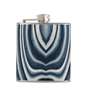 Earth Toned Blue Abstrakt Pattern Flachmann