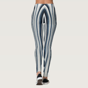 Earth Toned Blue Abstrakt Pattern Leggings