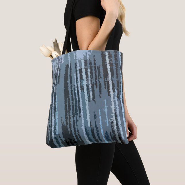 Earth Toned Blue Abstrakt Pattern Tasche (Von Nahem)