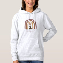 Earth-Toned Mindfulness Rainbow Yoga Design Hoodie