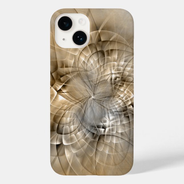 Earth Tones Abstrakt Moderne Fraktal Art Textur Case-Mate iPhone 14 Hülle (Rückseite)