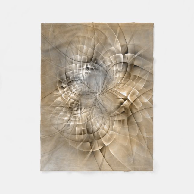 Earth Tones Abstrakt Moderne Fraktal Art Textur Fleecedecke (Vorderseite)