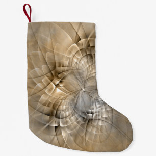 Earth Tones Abstrakt Moderne Fraktal Art Textur Kleiner Weihnachtsstrumpf