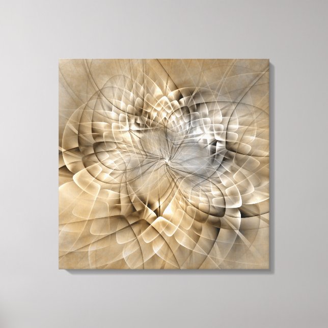 Earth Tones Abstrakt Moderne Fraktal Art Textur Leinwanddruck (Vorderseite)