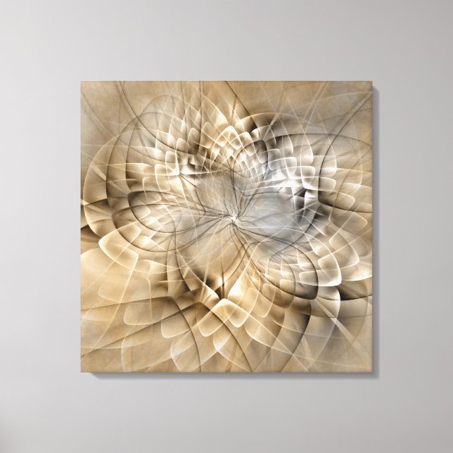 Earth Tones Abstrakt Moderne Fraktal Art Textur Leinwanddruck (Vorderseite)