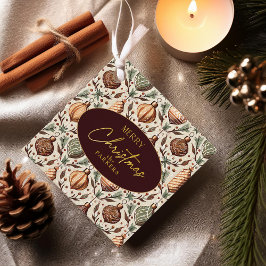 Earth Tones Christmas Pattern#12 ID1009 Geschenkanhänger