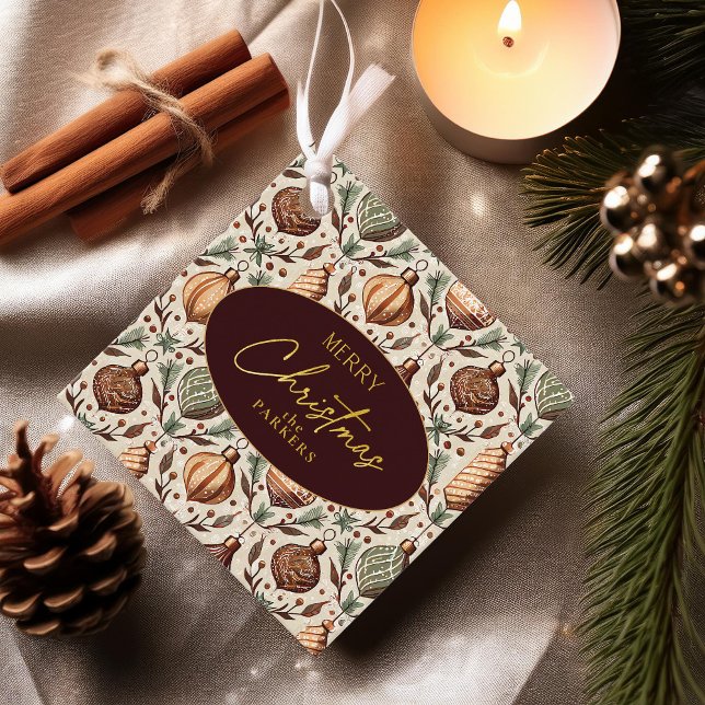 Earth Tones Christmas Pattern#12 ID1009 Geschenkanhänger (Von Creator hochgeladen)