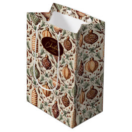 Earth Tones Christmas Pattern#12 ID1009 Mittlere Geschenktüte