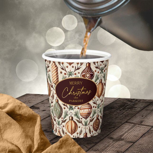 Earth Tones Christmas Pattern#12 ID1009 Pappbecher (Von Creator hochgeladen)