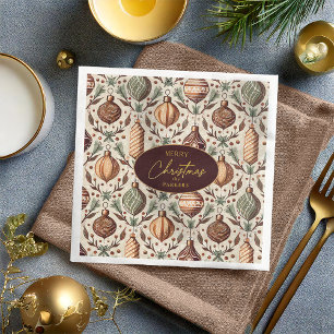 Earth Tones Christmas Pattern#12 ID1009 Serviette