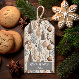 Earth Tones Christmas Pattern#25 ID1009 Geschenkanhänger