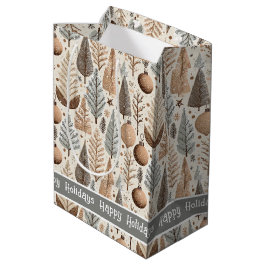 Earth Tones Christmas Pattern#25 ID1009 Mittlere Geschenktüte