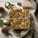 Earth Tones Christmas Pattern#29 ID1009 Geschenkpapier<br><div class="desc">Wenn Sie sich fragen, welche Farbkombinationen Sie für Ihre Weihnachtsdekoration und Geschenkartikel in diesem Jahr auswählen sollten, habe ich Sammlungen von aufeinander abgestimmten Mustern erstellt, um das Leben ein wenig leichter zu machen. Diese "Frohe Weihnachten" Geschenkpackung weist ein Aquarellmuster aus Nadelkronen und Blattwerk in Erdtönen und Gold auf. Suchen Sie...</div>