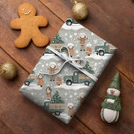 Earth Tones Christmas Pattern#2 ID1009 Geschenkpapier<br><div class="desc">Wenn Sie sich fragen, welche Farbkombinationen Sie für Ihre Weihnachtsdekoration und Geschenkartikel in diesem Jahr auswählen sollten, habe ich Sammlungen von aufeinander abgestimmten Mustern erstellt, um das Leben ein wenig leichter zu machen. Dieses skurrile Geschenkmuster eines Vintagen Lastwagens und schneespielender Kinder zeigt sich hier in einer warmen Farbpalette in Erdtönen....</div>