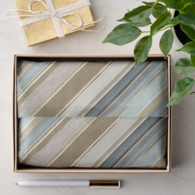 Earth Tones Gold Christmas Pattern#28 ID1009 Seidenpapier (Geschenk)