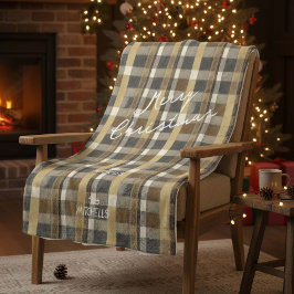 Earth Tones Gold Weihnachtsmuster#7 ID1009 Fleecedecke