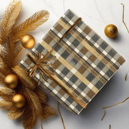 Earth Tones Gold Weihnachtsmuster#7 ID1009 Geschenkpapier