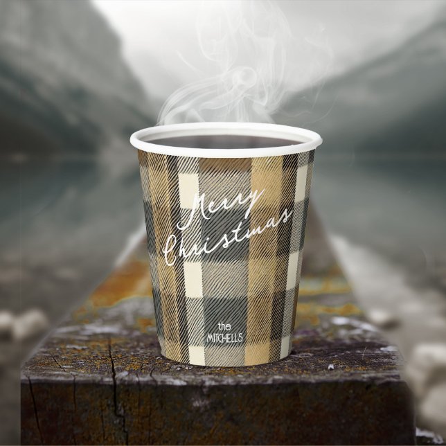 Earth Tones Gold Weihnachtsmuster#7 ID1009 Pappbecher (Von Creator hochgeladen)