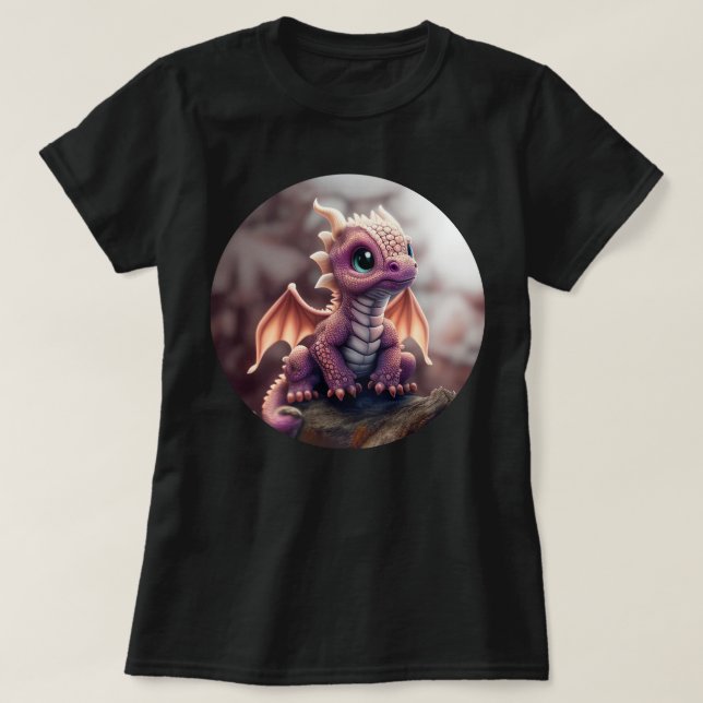 Earth Tones Happy Baby Dragon T - Shirt (Design vorne)