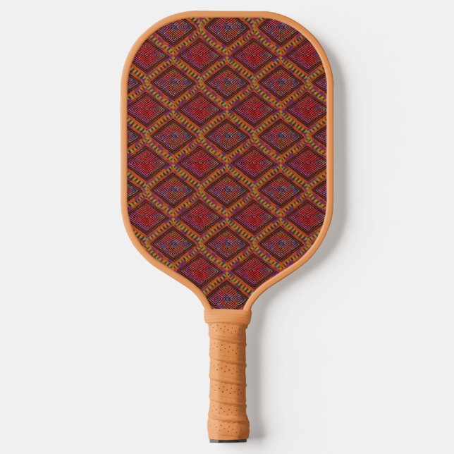 Earth Tones Mud Tuch Inspiriertes Muster Pickleball Schläger (Vorderseite)