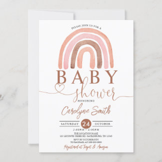 Earth Tones Rainbow Baby Shower Einladung