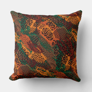 Earth Tones Safari Animal Print Kissen