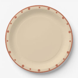 Earth Tones Sand Terra Cotta Polka Dots  Pappteller