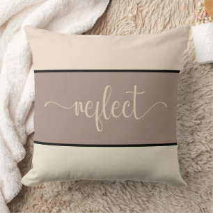 Earth Tones Script "Reflect" Drehkissen Kissen