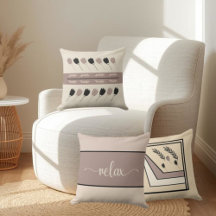 Earth Tones Script "Relax" Drehkissen