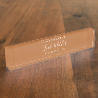 Earth Tones Terracotta Schreibtisch Name Plakat