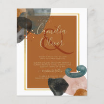 Earth Tones Wedding Terracotta Green Gold Abstrakt