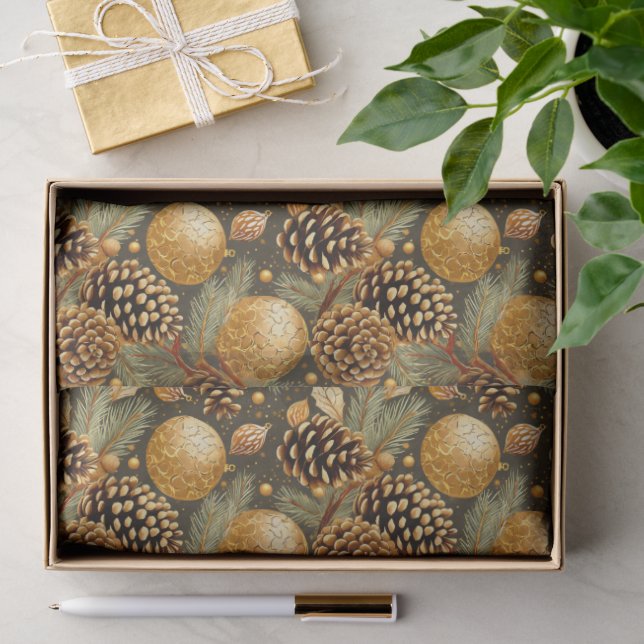 Earth Tones Weihnachtsmuster#29 ID1009 Seidenpapier (Geschenk)