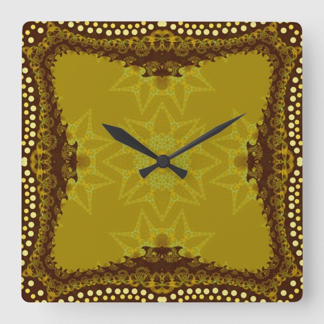 Earth Tribal Forest Wall Clock Quadratische Wanduhr (Vorderseite)