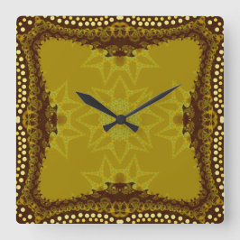 Earth Tribal Forest Wall Clock Quadratische Wanduhr