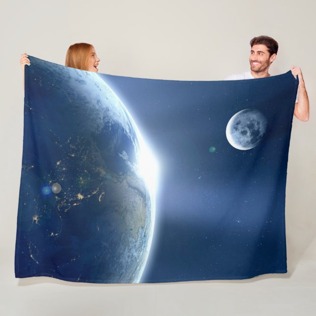 EARTH und MOON Fleecedecke (Beispiel)