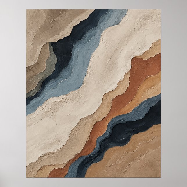Earth & Water Harmony abstrakte Kunst Poster (Vorne)
