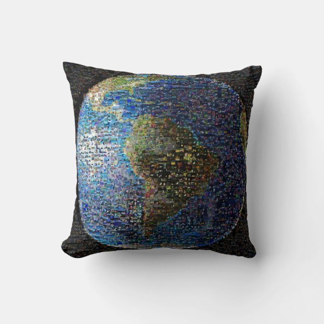 Earth Wave Collage Kissen (Vorderseite)