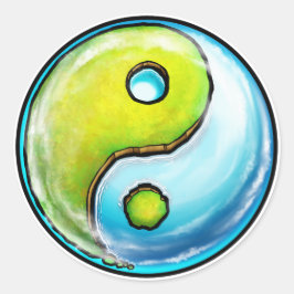 Earth Yin-Yang Runder Aufkleber