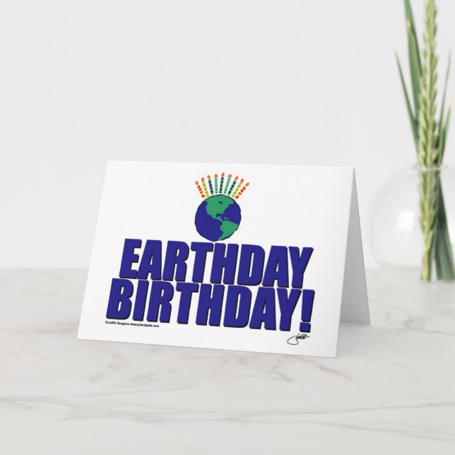 Earthday Geburtstag Karte (Vorderseite)