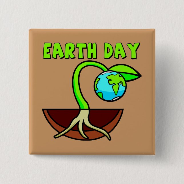 Earthday T-Shirts und Geschenke Button (Vorderseite)