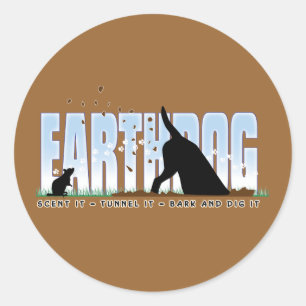 Earthdog Farbentwurf Runder Aufkleber