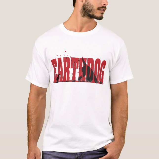 Earthdog schwarze/rote Silhouette T-Shirt (Vorderseite)