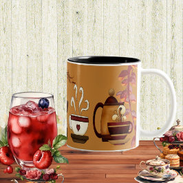 Earthen Brown Mud Teapot Nachmittag Hoher Tee Part Zweifarbige Tasse