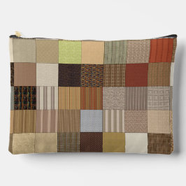 Earthly Wooded Tile Print Cosmetic Bag Zubehörtasche
