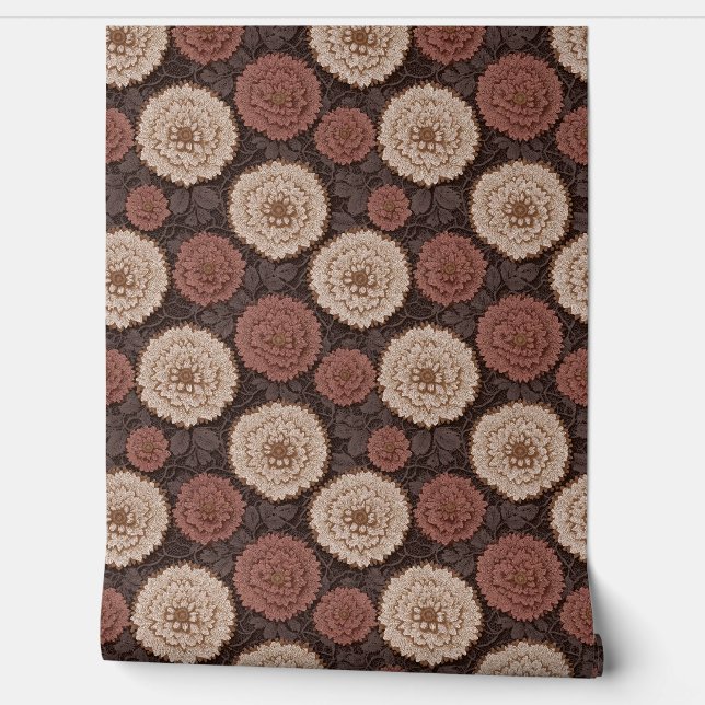 Earthtone Crochet Floral Medallion Lace Pattern Tapete (Abrollen)