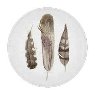 Earthtone Feathers II Schneidebrett