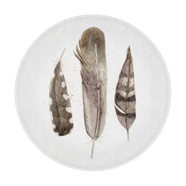 Earthtone Feathers II Schneidebrett (Vorderseite)