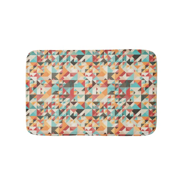 Earthtone geometrisches Muster Badematte (Vorderseite)