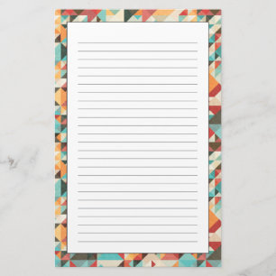 Earthtone geometrisches Muster Briefpapier