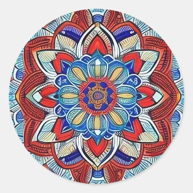 Earthtone Mandala Runder Aufkleber (Vorderseite)